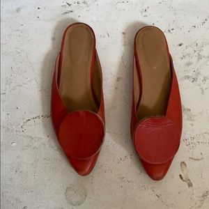 The Palatines red leather slip on flat